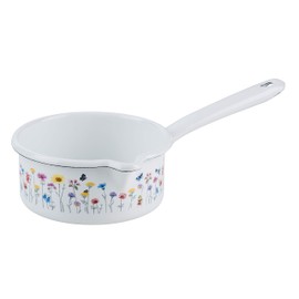 Riess 0036-070 Stielkasserolle mit großem Ausguss, Durchmesser 14 cm, Inhalt 0,75 Liter, COUNTRY, SONDEREDITION FLORA, Induktion