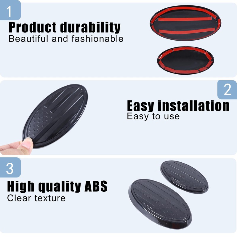Car Front Rear Emblems Trim Cover Compatible with Subaru Crosstrek