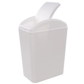 Sosody 20L Plastic Swing Top Garbage Bin, Swing Lid Waste Bin, White