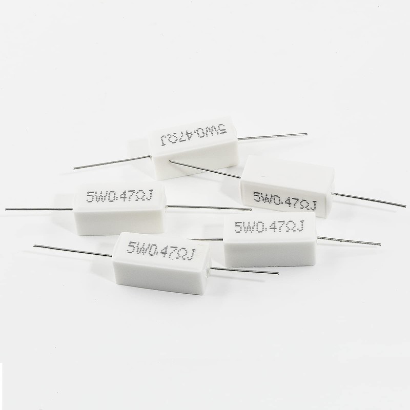 Qjaiune 10Pcs Cement Resistor 5W 0.47 Ohm Resistor, Ceramic Resistor