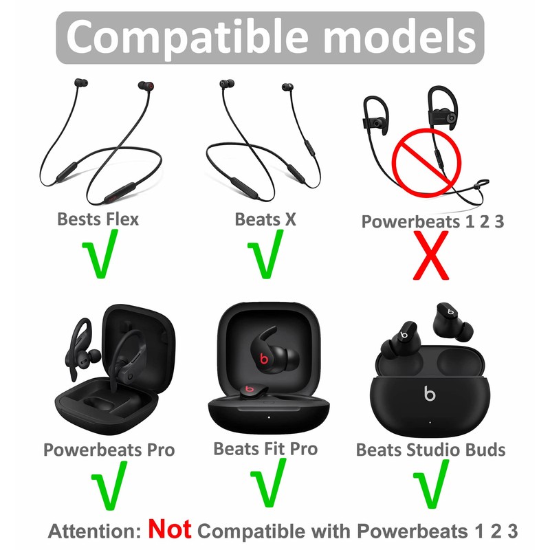 IiEXCEL 8 Pairs Replacement Compatible with Beats Flex Earbuds Eartips,