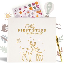 OnlyBP® Baby Memory Book – Keepsake Baby Book from Pregnancy to 5 Years - 60+ Pages for Photos, Milestones & First Years - Includes Pen & Stickers - Perfect Baby Shower for New Parents