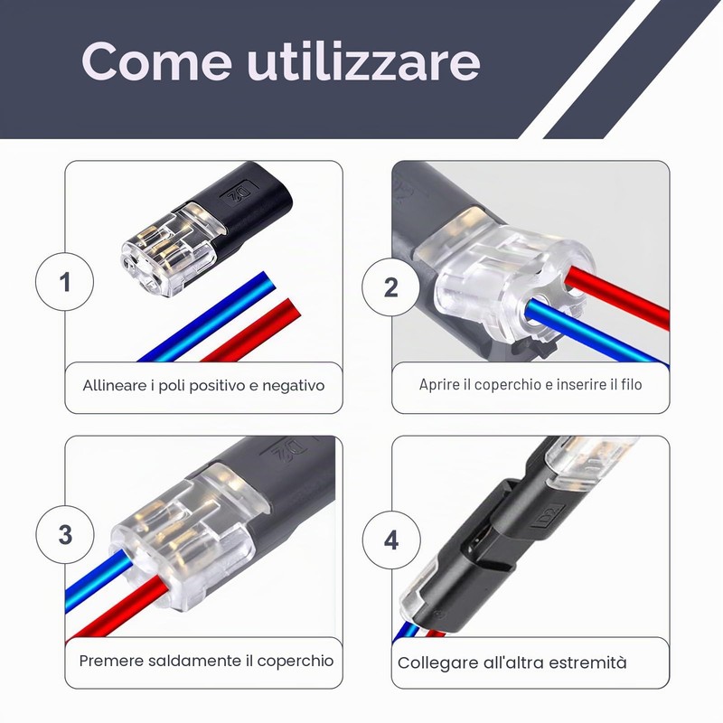 30 Pezzi Connettori 18-22 AWG, Connettori Bassa Tensione, Cavi a