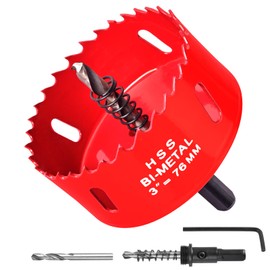 3 Inch/76mm HSS Bi-Metal Hole Cutter with Pilot Drill Bit, Hole Saw for Wood, Plastic, Drywall, Metal Sheet.