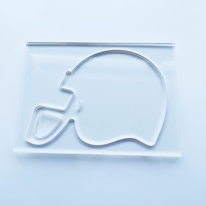 Football Helmet Router Template, Clear Acrylic, 4.75 x 6.5 inches,