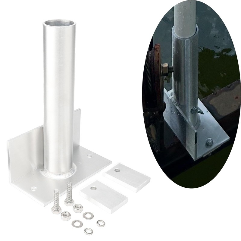 Boat Lift Guide Post Bracket with Drain Hole – Marine-Grade