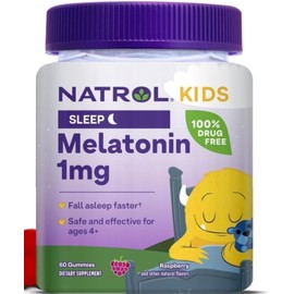 Natrol Kids Gomitas para niños, de 4 años en adelante, 60 gomitas sabor frutos rojos