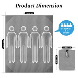 Gelewuld Beach Blanket Pocket Blanket, Beach Mat 150 * 180 cm for 2-4 Adults, Waterproof Sandproof Quick Drying Outdoor Picnic Mat for Travel, Camping, Hiking