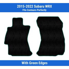 Green Edge Custom Fit Front Carpet Floor Mats, Black, Compatible with Subaru WRX 2022 2021 2020 2019 2018 2017 2016 2015