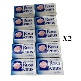 Rosa Venus Jabon Rosa Venus Blanco Classic 150 g / 5.3 oz Soap Bar, 2, 4,6,10,20 or 40 Pack - 20