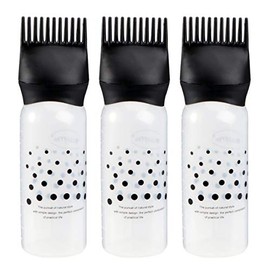 Partykindom Root Comb Applicator Bottle for Hair Dye Brush Root Comb Color with Refillable Container for Salon Store Plastic Black They Are Made of Pl