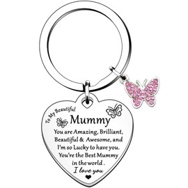 HULALA Best Mummy Gifts Keyring Keychain Key Ring For Mothers Day Birthday Christmas Mother Mum Keepsake Presents From Daughter Son You Are The Best Mummy In The World I Love You