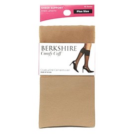 Berkshire Plus Women's Size Queen Sheer Graduated Compression Trouser Sock, Nude