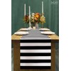 Table Runner Black and White Striped Pattern for Anniversary Runner