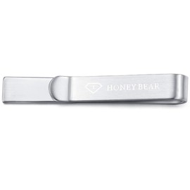 Honey Bear Mens Skinny Alphabet Letter Tie Clip Bar,4cm,Silver (R)