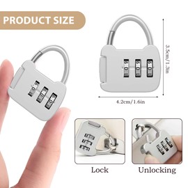 7 PCS Combination Padlocks, Small Combination Padlock 3 Digit Number Padlock Gym Lock Locker Padlocks for Travel Travel Suitcases Backpacks Lockers Case Luggage