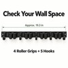Wall-Mounted Broom and Mop Holder – 4 Slots and 5