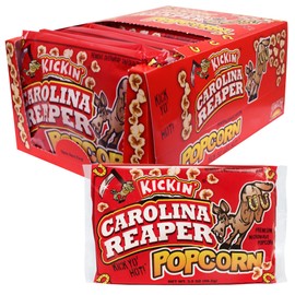 ASS KICKIN’ Carolina Reaper Pepper Microwave Popcorn – 12 Pack - Ultimate Spicy Gourmet Gift Popcorn - Makes a Great Movie Theater Popcorn or Snack Food - Try if you dare!