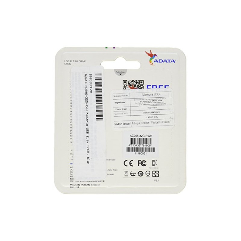 ADATA 32 GB Memoria Flash USB 2.0 con Tapa Color