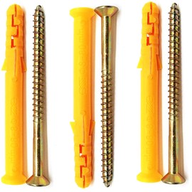 20set 8 x 80mm Ribbed Plastic Drywall Anchor Kit-Wall Anchors with Screws-Plastic Self Drilling Drywall Ribbed Anchors Assortment with Screws(Φ8-80mm,20pcs,M5 x 80)