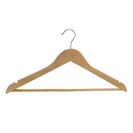 HI Wooden Clothes Hangers Set of 10 – Wooden Hangers 10 Pieces Ideal as Trouser Hangers or Suit Storage, Wooden Clothes Hanger with Bridge