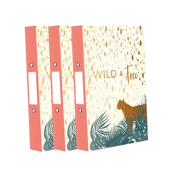 Set of 3 - Animal Print Design A4 Ring Binder