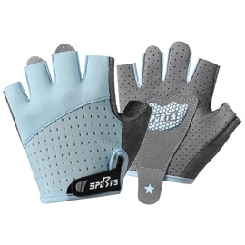 Kids Cycling Gloves with Breathable Mesh Half Finger Roller Skating Cycle Gloves Non Slip Fingerless Bicycle Glove for Boys Girls 9-12 Y Lightweight Cool Sports Gloves Climbing Glove for Hiking Gym