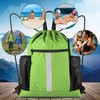 BeeGreen Royal Blue Drawstring Backpack Bag with Shoe Compartment X-Large