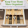 Bamboo Silverware Drawer Organizer Small Utensil Tray Wood Cutlery Organizer