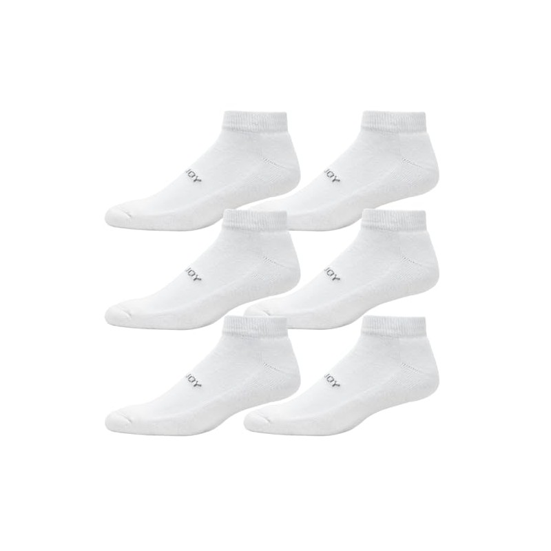 FootJoy Men's ComfortSof Sport 6-Pack Socks, White, Fits Shoe Size