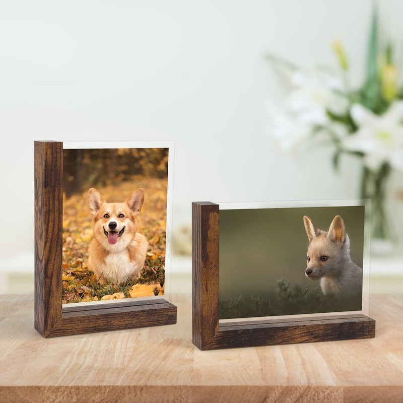 Lavezee 5x7 Picture Frames Set of 2, Double Sided Frame
