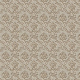 Manhattan Comfort NWSD36138 Quincy Double Roll of Decorative Solid Vinyl Wallpaper, Brown/Metallic Gold