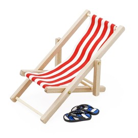 Odoria 1/12 Scale Miniature Beach Chair Lawn Chair and Flip Flops Dollhouse Furniture Accessories