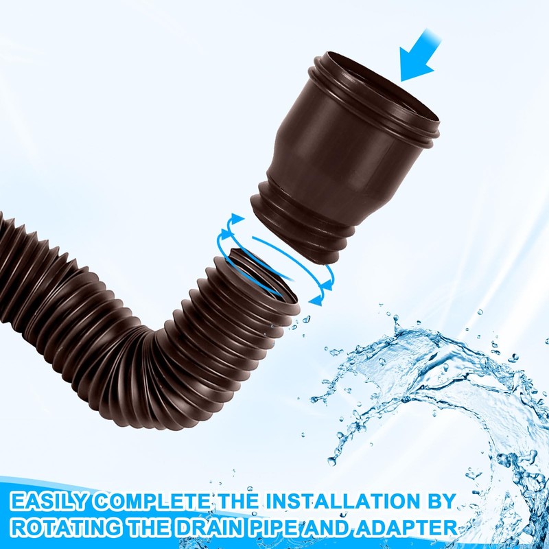 Gutter Flexible Downpipe Extension, Rain Gutter Drain, Round Extension for