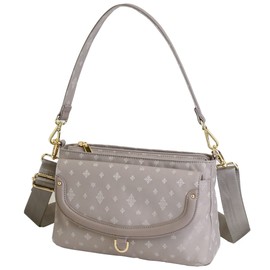 Mesizawa Bag 55003 Women's Wallet Pochette, Large Capacity, Large, Lightweight, Lightweight, Brand, Work, Travel, Gift, Wallet Shoulder Bag, Cross-body Hanging, Horizontal Pouch, beige (23)