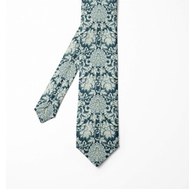 Ambesonne Victorian Damask Men's Tie for Xmas Dinner Party & Funeral 3.7", Sage Green Dark Blue
