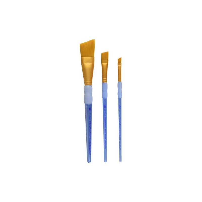 Royal Brush Gold Taklon Angular Brush Set, Multicolor