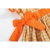 Lil cactus Orange Gingham Ruffle Pumpkin Bow Dress, 18-24 Months