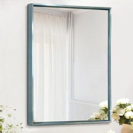 AAZZKANG Mirror Wall Decor Metal Framed Modern Wall-Mounted Mirrors for Bedroom Bathroom Living Room Rectangular Vanity 20"x16"