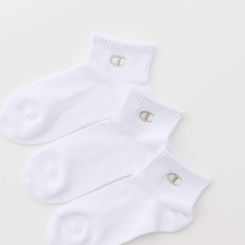 Champion CBSCY301 Plain Socks, Kids (3 Pairs), Antibacterial, Odor Resistant,