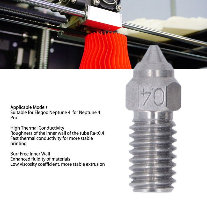 0.4mm Nozzles Kit High Flow High Temp Resistant Stainless Steel