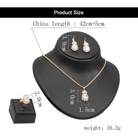 TTPSRY Crystal Bridal Jewellery Set for Women Rhinestone Necklace Earrings Ring Wedding Bridesmaid Jewellery Set, Alloy Steel