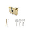 Brass Lock Cylinder with 3 Keys 63mm Double Open Cylinder