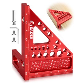 3D Multi-Angle Measuring Square Ruler, Aluminum Alloy Carpenter Square, 0-90° Precision Hole Scribing Ruler with Angle Pin for Woodworking, Engineering, and Construction Projects