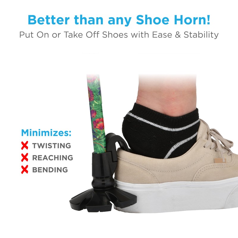 NOVA Shoe Horn Cane Tip, Walking Cane Accessories for Stability