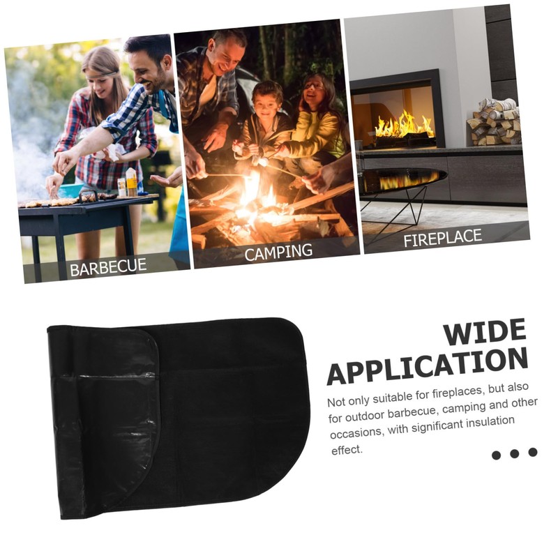 Ciieeo Fireproof Fireplace Mat Half Fire Resistant Floor Pad for