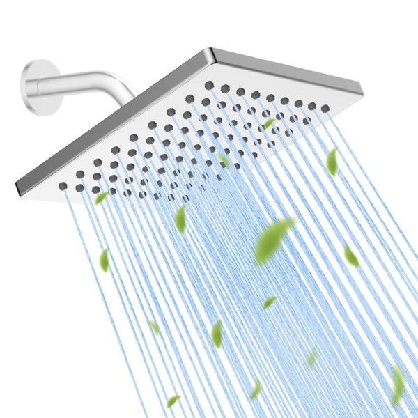 Hibbent Thickness Metal Rain Shower Head, 6 Inch High Pressure
