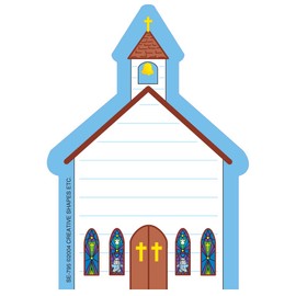 SHAPES ETC. Church Mini Notepad-Inspired Sunday School and Vacation Bible School Crafts, Religious Craft Projects, Easter Decorations, Kids VBS Craft Projects