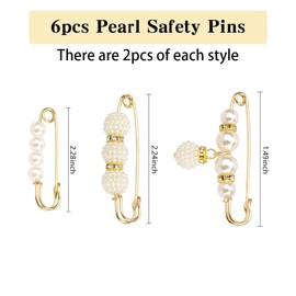 Artificial Pearl Brooch Pins,Pearl Brooch Pins,Brooch Pins for Women,6PCS Brooches for Ladies,Brooch Pin,Brooches & Pins,Shawl Pin,Brooch Pins for Clothes,Ladies Brooches,Pearl Sweater Shawl Pins