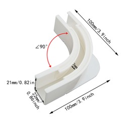 ITROLLE 2pcs Curtain Track 90Arc Connector 24 * 25 Square Track 90 Arc Turner Track Angle Wall Mounted Ceiling Track Curtain Cross Closer Track Connector Track Pulley Curtain Accessories